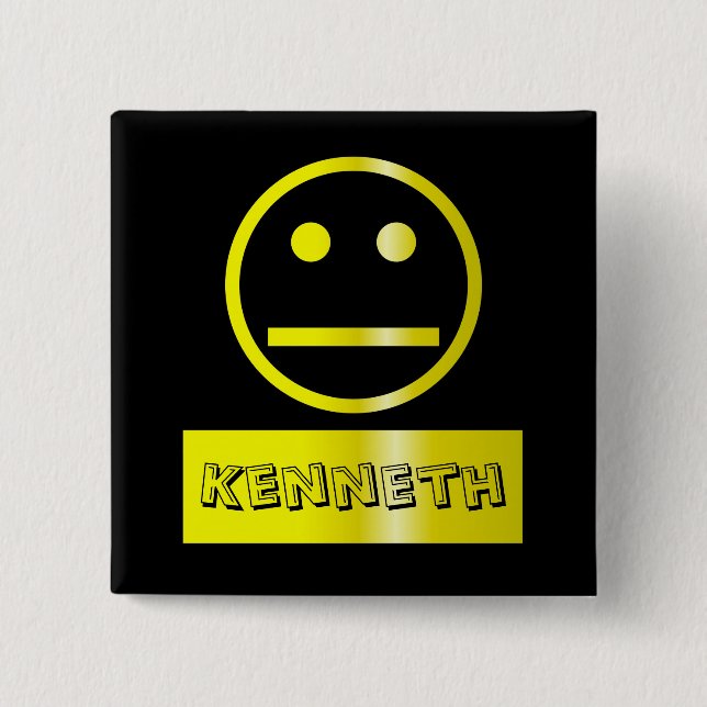 Badge Carré 5 Cm Étiquette vide de nom de visage (Devant)