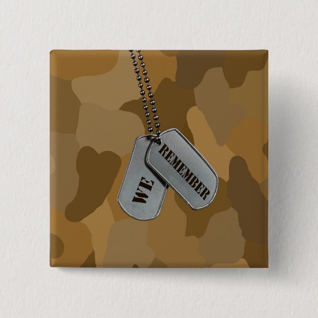 Badge Carré 5 Cm Étiquettes américaines (Devant)