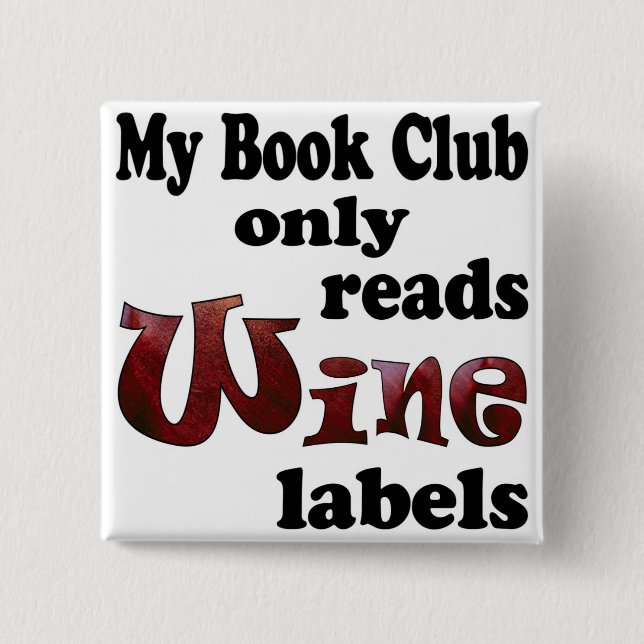 Badge Carré 5 Cm Étiquettes de vin pour club de lecture (Devant)