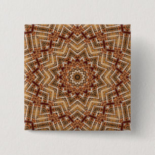 Badge Carré 5 Cm Étoile Brown légère Kaleidoscope