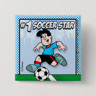 Badge Carré 5 Cm Étoile de football