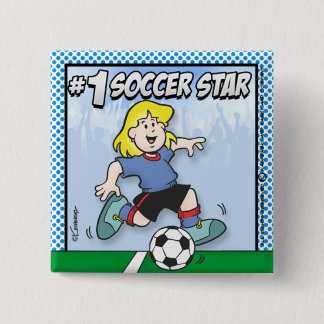 Badge Carré 5 Cm Étoile de football