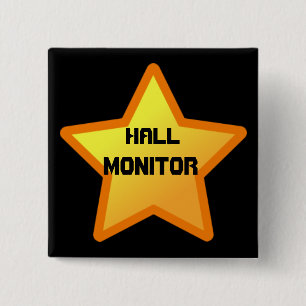 Badge Carré 5 Cm étoile, Hall, moniteur