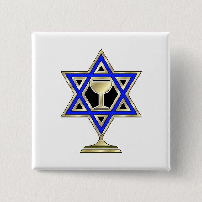 Badge Carré 5 Cm Étoile juive (Devant)