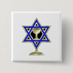 Badge Carré 5 Cm Étoile juive