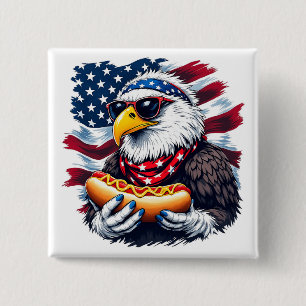 Badge Carré 5 Cm Étoiles, bandes et piqûres