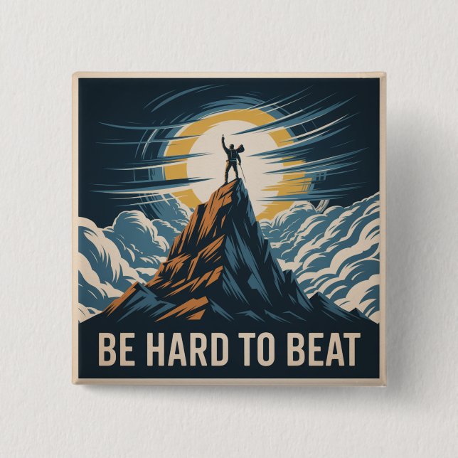 Badge Carré 5 Cm Être dur à battre (Devant)