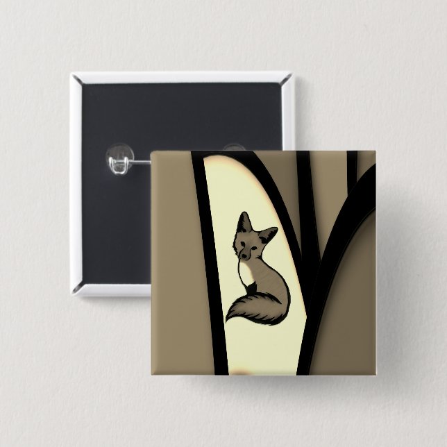 Badge Carré 5 Cm Être Foxy (Devant & derrière)