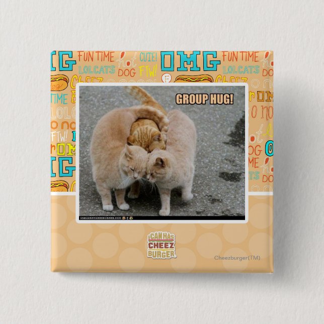 Badge Carré 5 Cm étreinte de groupe (Devant)