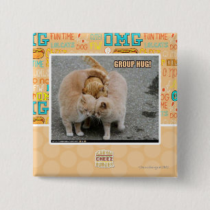 Badge Carré 5 Cm étreinte de groupe