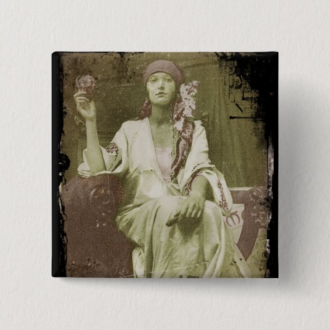 Badge Carré 5 Cm Étude de la femme (Devant)