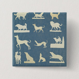 Badge Carré 5 Cm Étude des chiens