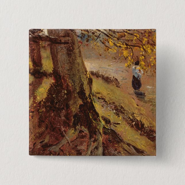 Badge Carré 5 Cm Étude des troncs d'arbre (Devant)