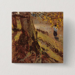 Badge Carré 5 Cm Étude des troncs d'arbre