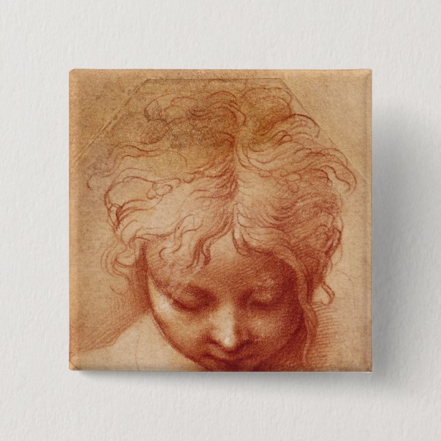 Badge Carré 5 Cm Étude d'une tête (Devant)