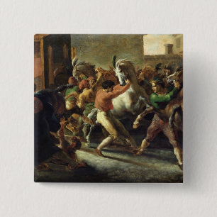 Badge Carré 5 Cm Étude pour la course des chevaux barbares, 1817
