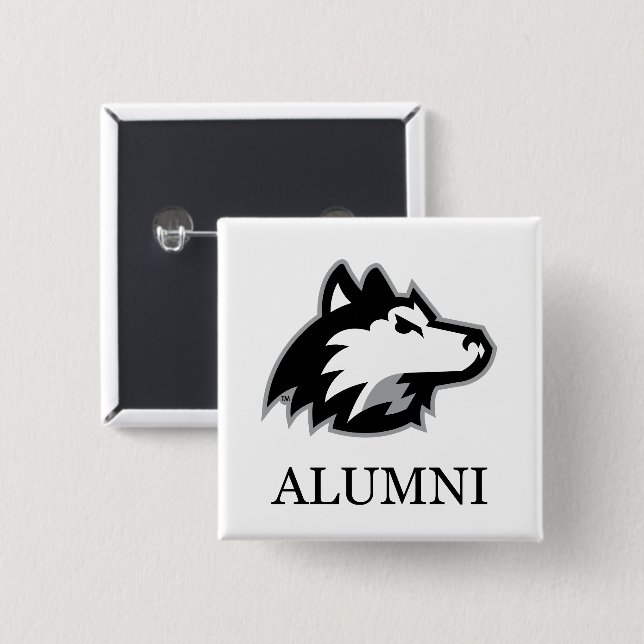 Badge Carré 5 Cm Étudiants de NIU Huskies (Devant & derrière)