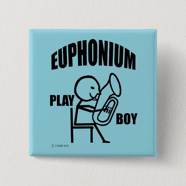 Badge Carré 5 Cm Euphonium Play Boy (Devant)