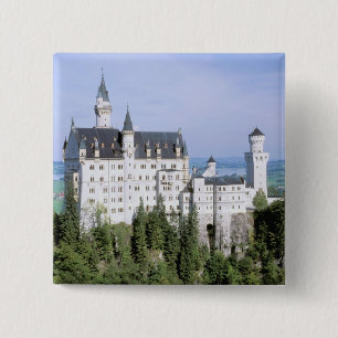 Badge Carré 5 Cm Europe, Allemagne, Château de Neuschwanstein, con