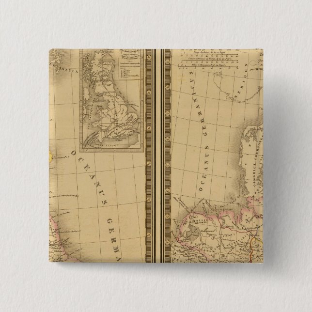 Badge Carré 5 Cm Europe ancienne 2 (Devant)