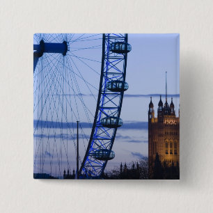 Badge Carré 5 Cm Europe, ANGLETERRE, Londres: Houses of Parliament