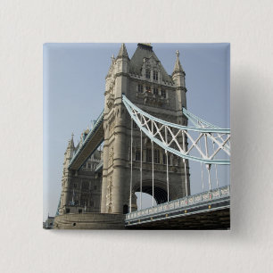 Badge Carré 5 Cm Europe, Angleterre, Londres. Tower Bridge sur la