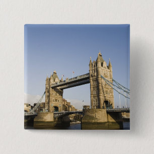 Badge Carré 5 Cm Europe,ANGLETERRE, Londres : Tower Bridge / Tard