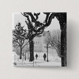 Badge Carré 5 Cm Europe, Autriche, Salzbourg. Hiver,