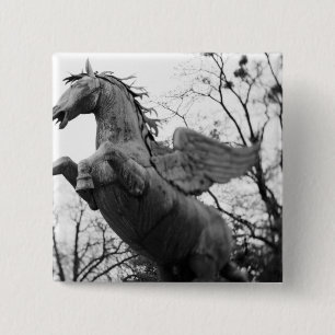 Badge Carré 5 Cm Europe, Autriche, Salzbourg. statue de cheval ail