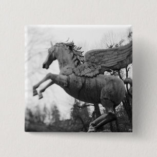 Badge Carré 5 Cm Europe, Autriche, Salzbourg. Statue de cheval ailé