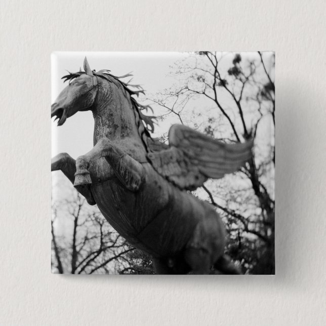 Badge Carré 5 Cm Europe, Autriche, Salzbourg. statue de cheval ailé (Devant)