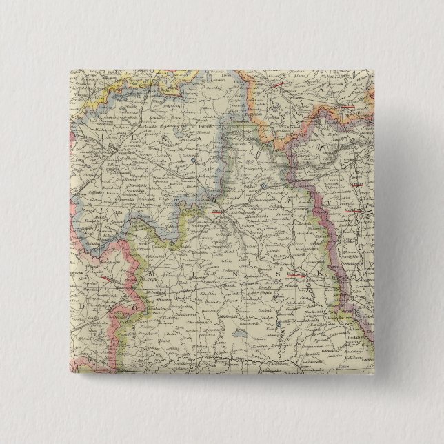 Badge Carré 5 Cm Europe, Biélorussie, Ukraine (Devant)