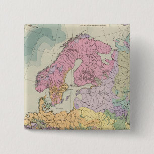 Badge Carré 5 Cm Europe - Carte géologique de l'Europe