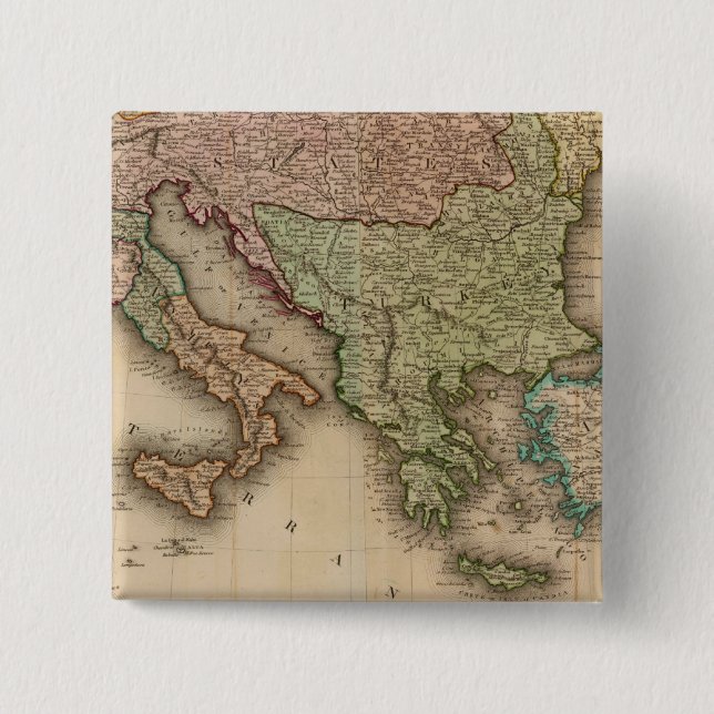 Badge Carré 5 Cm Europe du Sud (Devant)