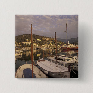 Badge Carré 5 Cm Europe, Espagne, Baléares, Majorque, Port de