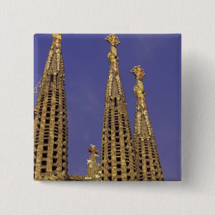 Badge Carré 5 Cm Europe, Espagne, Barcelone Sagrada Familia