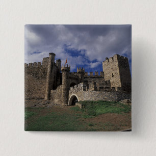 Badge Carré 5 Cm Europe, Espagne, Ponferrada, Leon. Modèle