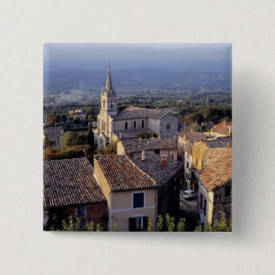 Badge Carré 5 Cm Europe, France, Bonnieux. La lumière du coucher du