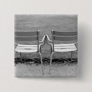 Badge Carré 5 Cm Europe, France, Paris. Chaises, Jardin du 2