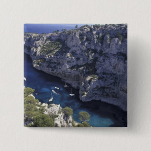 Badge Carré 5 Cm Europe, France, Provence, Calanques. Calcaire