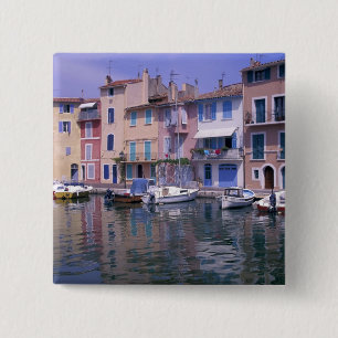 Badge Carré 5 Cm Europe, France, Provence, Martiques, Miroir