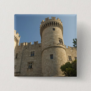 Badge Carré 5 Cm Europe, Grèce, îles du Dodécanèse, Rhodes :