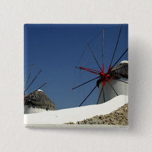 Badge Carré 5 Cm Europe, Grèce, Mykonos.