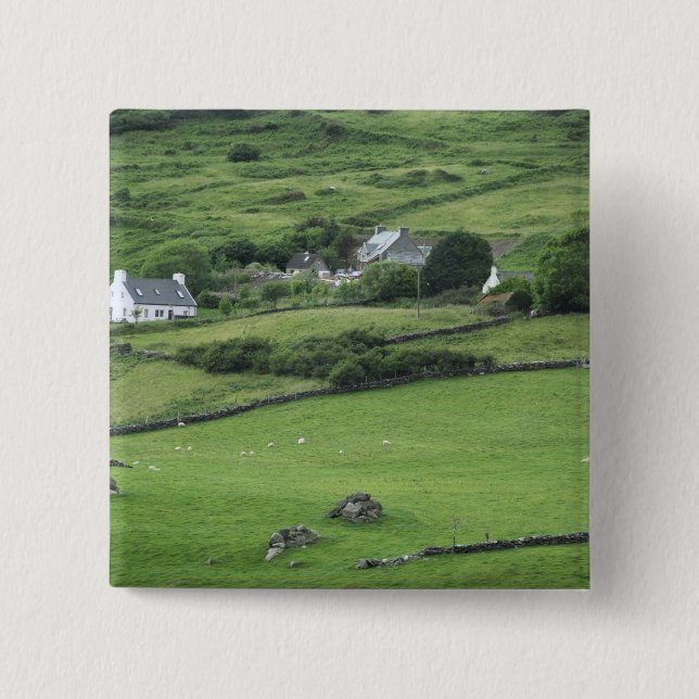 Badge Carré 5 Cm Europe, Irlande, Comté de Kerry, Circuit de Kerry. (Devant)