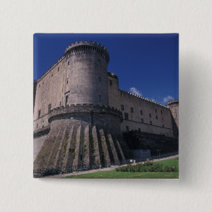 Badge Carré 5 Cm Europe, Italie, Naples, Château Neuf