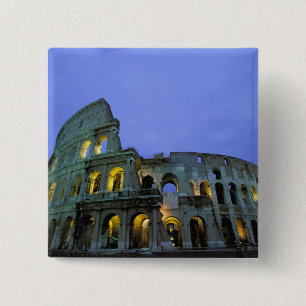 Badge Carré 5 Cm Europe, Italie, Rome. Vue du soir sur le