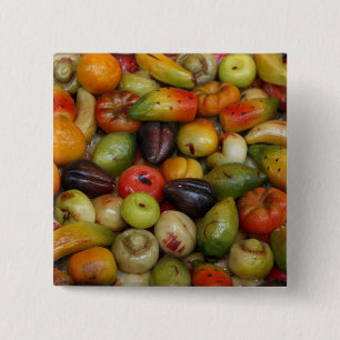 Badge Carré 5 Cm Europe, Italie, Sicile, Taormine.Traditionel