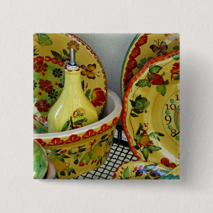 Badge Carré 5 Cm Europe, Italie, Sicile, Taormine. Traditionnel 8