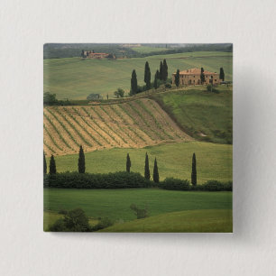 Badge Carré 5 Cm Europe, Italie, Toscane, Val d'Orcia, Toscan