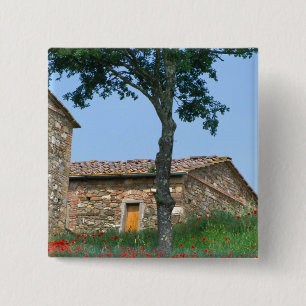 Badge Carré 5 Cm Europe, Italie, Toscane, villa abandonnée dans